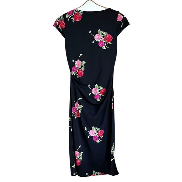 Vintage 90’s Nicole Miller For Lord & Taylor Dark Floral Dress - Picture 2 of 8